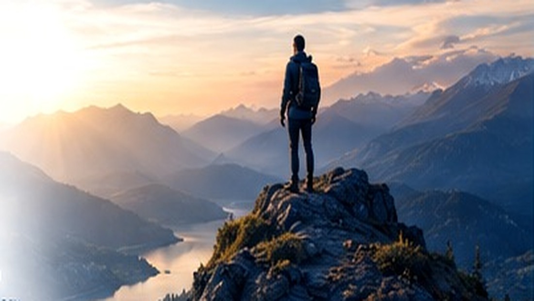 Mountain landscape at sunrise, representing a forward-looking business vision